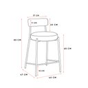 Ver imagem 3 de Banqueta Cozinha Média com Encosto Industrial Champanhe Kit 2 Londres PU Branco D03 - D'Rossi