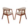 Kit 2 Cadeira Poltrona para Sala de Jantar Ravena em Madeira Castanho Suede Bege Ccs - 1