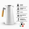 Garrafa Térmica com Termômetro Cabo Madeira com Display Digital 1l Branco - 9