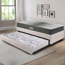 Ver imagem 3 de Bicama Box Solteiro Courino Linho 88x188x28 Cm com Colchão Dual Firm Espuma Ecoflex