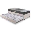 Ver imagem 1 de Bicama Box Solteiro Courino Linho 88x188x28 Cm com Colchão Dual Firm Espuma Ecoflex