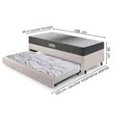 Ver imagem 2 de Bicama Box Solteiro Courino Linho 88x188x28 Cm com Colchão Dual Firm Espuma Ecoflex