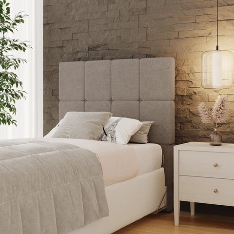 Cabeceira Solteiro 102cm Bouclé Estofada Design Moderno para Quarto Linea