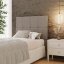 Ver imagem 1 de Cabeceira Solteiro 102cm Bouclé Estofada Design Moderno para Quarto Linea