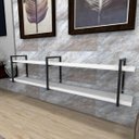 Ver imagem 1 de Aparador Industrial Aço Cor Preto 180x30x40cm (LxPxA) Cor MDF Branco Modelo Ind39Bapr
