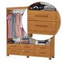 Ver imagem 5 de Guarda-roupa Solteiro Denver 6 Portas 6 Gavetas 22120 Cinamomo - Carioca Móveis