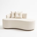 Ver imagem 2 de Namoradeira Orgânica Feijão Bouclé Off-white Sofá Curvo 2 Lugares