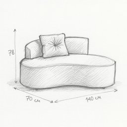 Namoradeira Orgânica Feijão Bouclé Off-white Sofá Curvo 2 Lugares - 7