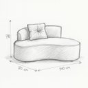 Ver imagem 7 de Namoradeira Orgânica Feijão Bouclé Off-white Sofá Curvo 2 Lugares