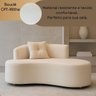 Namoradeira Orgânica Feijão Bouclé Off-white Sofá Curvo 2 Lugares - 3