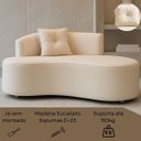 Ver imagem 5 de Namoradeira Orgânica Feijão Bouclé Off-white Sofá Curvo 2 Lugares