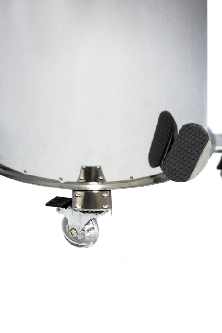 Lixeira Pedal, Rodízio e Alça 120l de Aço Inox - 4