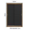 Ver mais imagens de Guarda-roupa Solteiro 2 Portas de Correr 4 Gavetas Rustic/preto Vivare Plus Madesa Rustic/preto