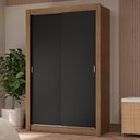 Ver imagem 1 de Guarda-roupa Solteiro 2 Portas de Correr 4 Gavetas Rustic/preto Vivare Plus Madesa Rustic/preto