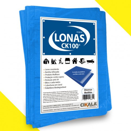 Lona Plástica 8x5 Metros Azul Impermeável Cobertura Barraca Camping Obra Telhado Multiuso - 2
