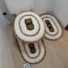 Tapete De Crochê Para Banheiro Flor Criativa:Dourado - 3