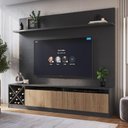 Ver imagem 2 de Kit Rack Ripado com Painel TVs Até 50 Polegadas Roma Quiditá Branco Marrom