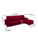 Ver imagem 2 de Sofá Berlin 3.85x2.10m com Chaise Super Pillow Top - Vinho