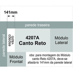 Guarda-Roupa de Canto Reto 1 Porta Elegance  - 7