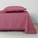 Ver imagem 6 de Kit Cobre Leito Elegance Solteiro Microfibra Colcha com Babado 2 Peças Pink