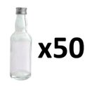 Ver imagem 1 de Kit 50 Garrafinhas de Vidro 50Ml com Tampas de Alumínio Prata