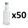 Kit 50 Garrafinhas de Vidro 50Ml com Tampas de Alumínio Prata - 1