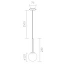 Ver imagem 3 de Pendente Blown P/ Gesso Dourado Lixado Globo Leitoso D120cm 1xg9 Spotline