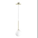 Ver imagem 1 de Pendente Blown P/ Gesso Dourado Lixado Globo Leitoso D120cm 1xg9 Spotline