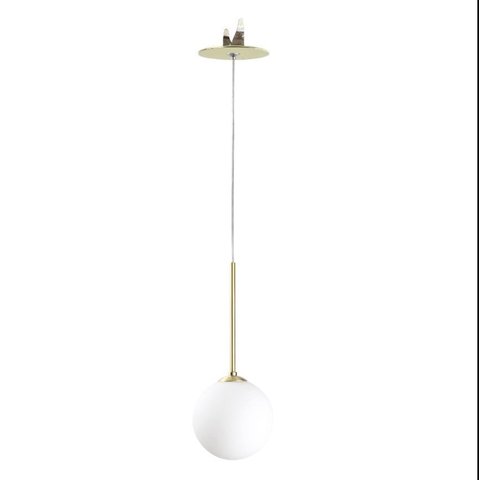Pendente Blown P/ Gesso Dourado Lixado Globo Leitoso D120cm 1xg9 Spotline