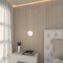 Ver imagem 2 de Pendente Blown P/ Gesso Dourado Lixado Globo Leitoso D120cm 1xg9 Spotline