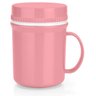 Caneca Térmica 400ml Com Alça Tampa Rosa Bebida Transporte - 1