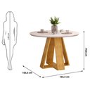 Ver imagem 3 de Mesa Kiara Redonda Cedro Off White com Kit 4 Cadeiras Yasmin Cedro Linho Granito-DJ Móveis