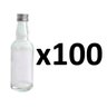 Kit 100 Garrafinhas de Vidro 50Ml com Tampas de Alumínio Prata - 1