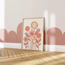 Ver imagem 2 de Kit 3 Quadros Decorativos Infantil | Natureza, Flores - Boho Natural NO2 - 30x40 - Moldura Madeira