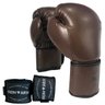 Luva Boxe Muay Thai Marrom Kit com Bandagem Iron Arm - 1