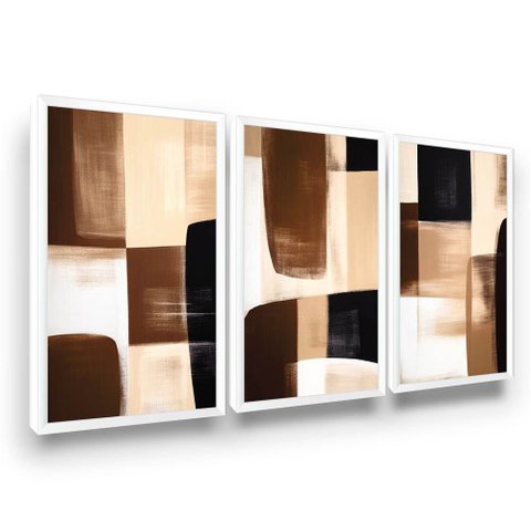 Quadros Abstratos Terracota Abstrato Moldura Sala