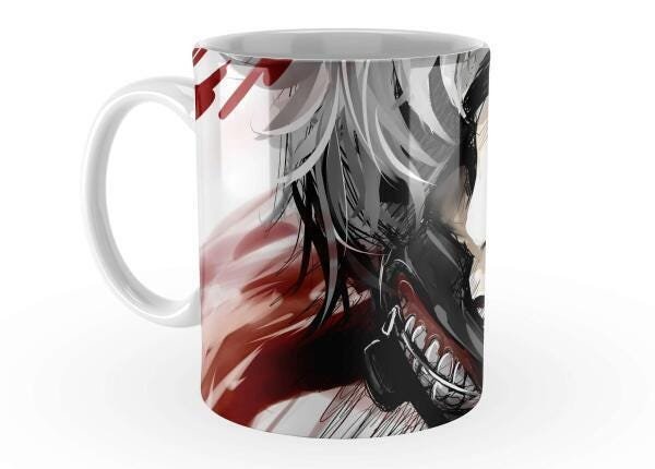 Caneca Tokyo Ghoul Ken Kaneki 325Ml Interior E Alça Branca - 1