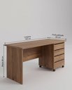 Ver imagem 4 de Mesa Notebook Diretor com Gaveteiro 150cm Castanho