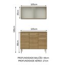 Ver imagem 4 de Armário de Cozinha Compacta Emilly 105cm com Armário e Balcão Rustic Emilly Madesa 01