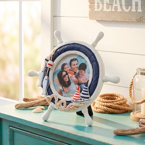 Porta Retrato Timão Decoração Casa de Praia Oceano Mar 4x4"