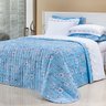 Colcha Urban Super King Azul Micro Percal Peletizado 200 Fios + Jogo de Cama - 7 Peças - 1