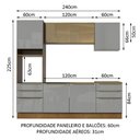 Ver imagem 4 de Armário de Cozinha Completa 240cm Rustic/Cinza Lux Madesa 02