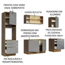 Ver imagem 5 de Armário de Cozinha Completa 240cm Rustic/Cinza Lux Madesa 02