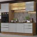 Ver imagem 3 de Armário de Cozinha Completa 240cm Rustic/Cinza Lux Madesa 02