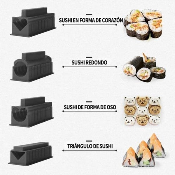 Kit Sushi em Casa 11 Peças com Faca Fabricacao Preparo Arroz Rolo Molde Rolete Cortador Completo - 2