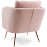 Poltrona Decorativa Para Sala Dana Pés Palito Rose Gold Linho Geométrico Rosa - casaepoltrona - 6