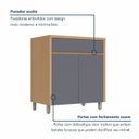 Ver imagem 6 de Balcão 2 Portas 1 Gaveta 80cm Condessa 100% MDF Cinza/Carvalho/Titânio
