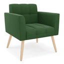 Ver imagem 1 de Poltrona Elisa Suede Pés Palito Natural - D’Rossi Verde