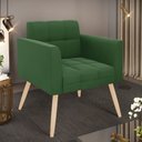 Ver imagem 2 de Poltrona Elisa Suede Pés Palito Natural - D’Rossi Verde