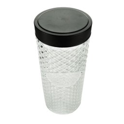 Pote De Vidro Com Tampa Preta Label 11X28Cm 2180Ml - 2